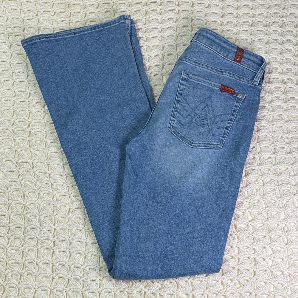 7 For All Mankind “A” Pocket Blue Skinny Flare Women's Jeans